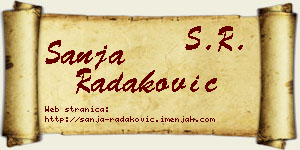 Sanja Radaković vizit kartica